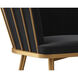 Caily Gold Dining Armchair in Abbington Black